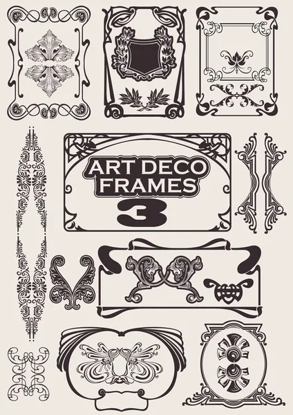 Conjunto de marcos Art Deco. Otros en cartera . — Archivo Imágenes Vectoriales