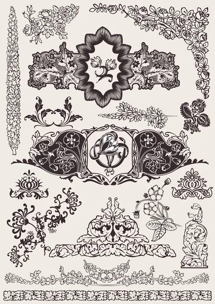 Vintage floral elementen voor ontwerp — Stockvector