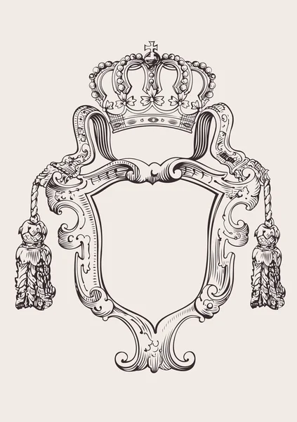 Insignia de corona de un color aislada — Archivo Imágenes Vectoriales