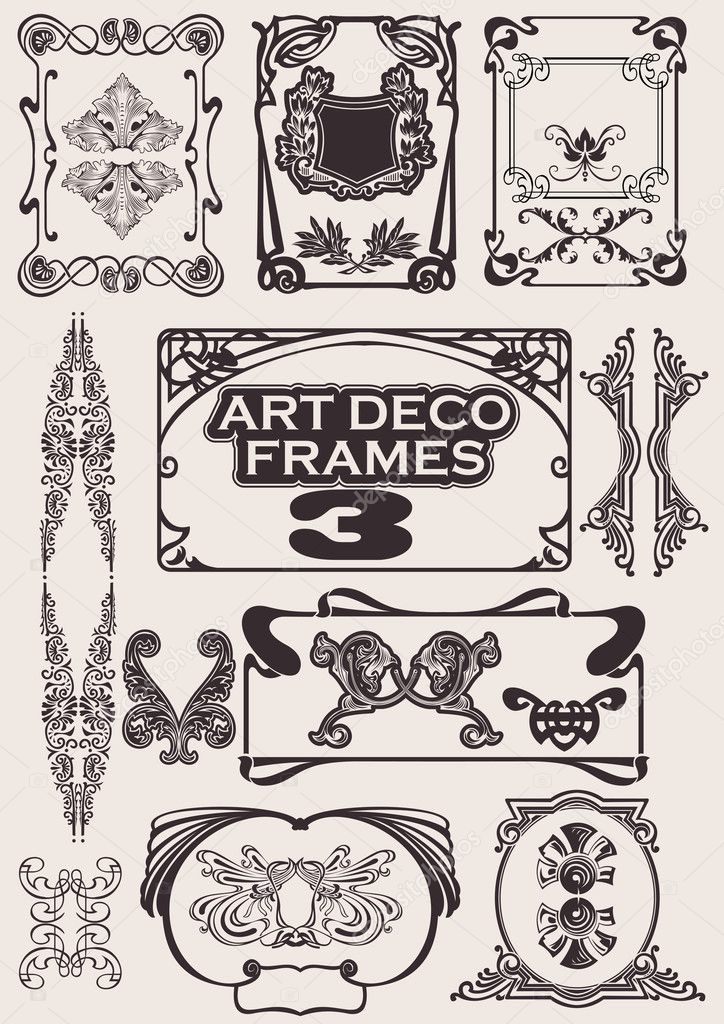 Set Of Art Deco Frames. Others In Portfolio.