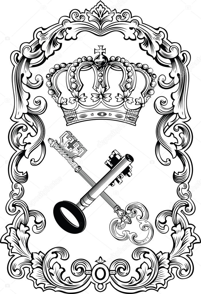 Royal Frame Crown And Keys