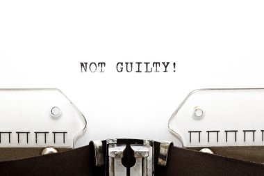 Typewriter NOT GUILTY clipart