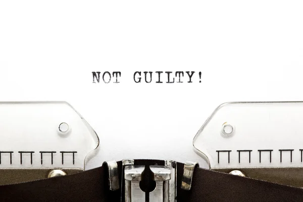 stock image Typewriter NOT GUILTY