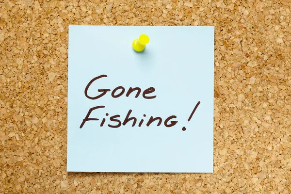 GONE FISHING! sticky note