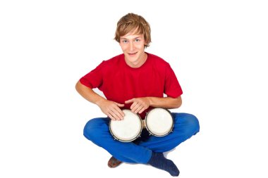 Playing bongos clipart