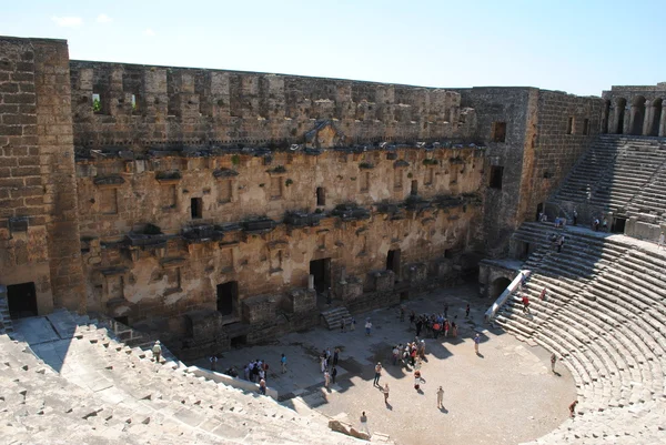 stock image Tourists in Aspendos