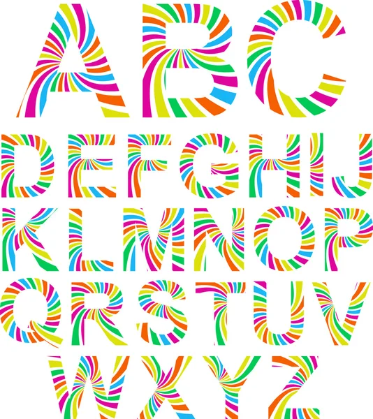 Alfabeto arco-íris engraçado completo . —  Vetores de Stock