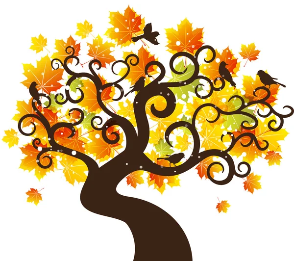 Fundo da árvore de outono. Ilustração vetorial — Vetor de Stock