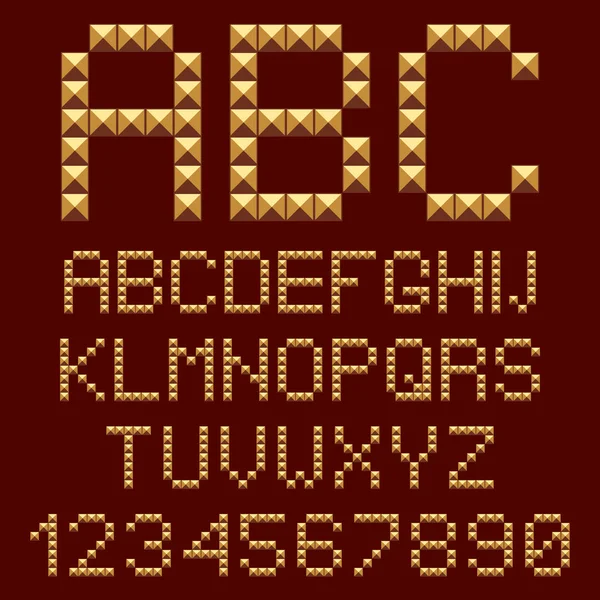 3D γράμματα χρυσά αλφάβητα. — Διανυσματικό Αρχείο