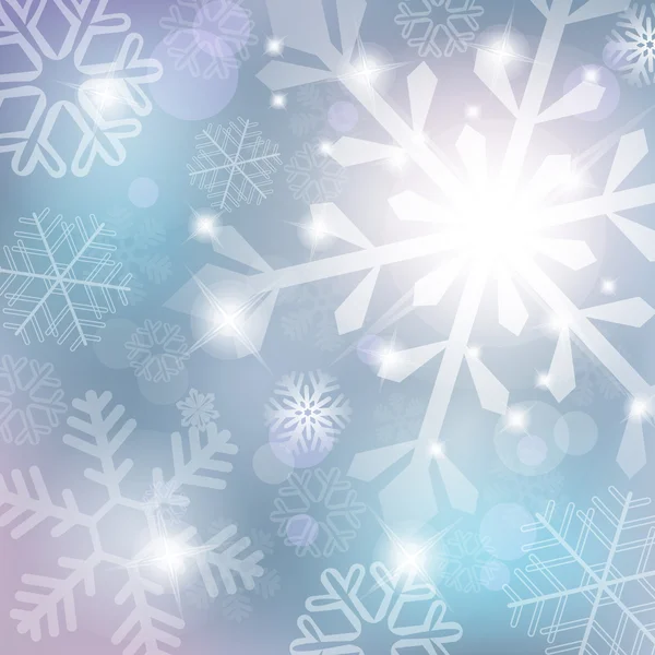 雪の結晶を銀の抽象的な背景 — ストックベクタ