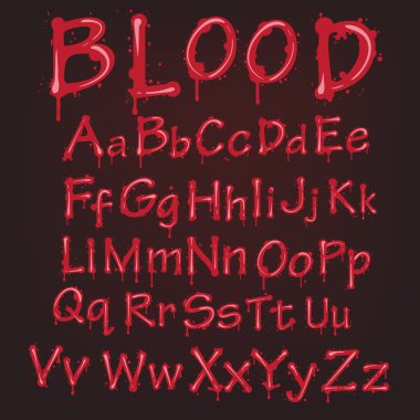 soyut kırmızı vektör kan alfabesi.