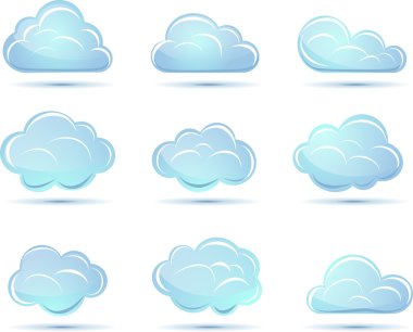 Vector clouds collection. Weather icons clipart