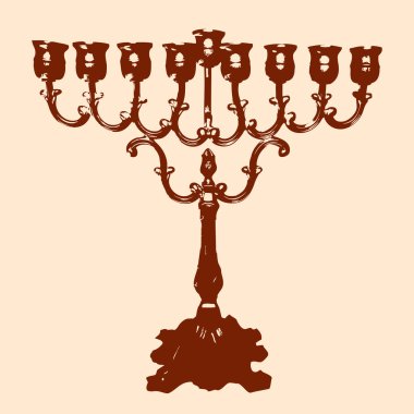 Vector of a Channukah Menorah clipart