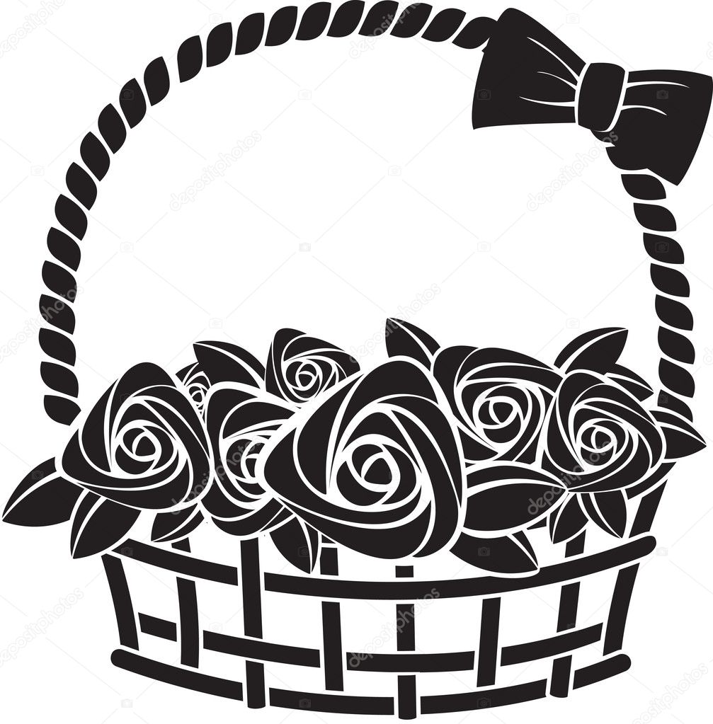Gift basket with roses.