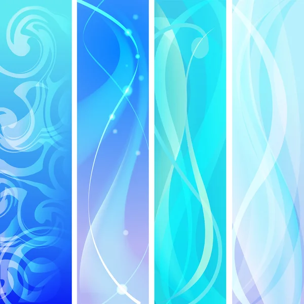Ensemble de bannières bleu abstrait . — Image vectorielle