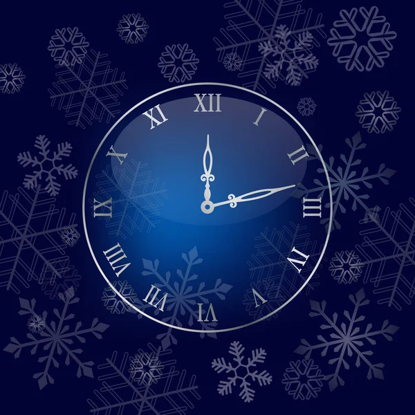 クリスマスの壁の時計の背景 — ストックベクタ