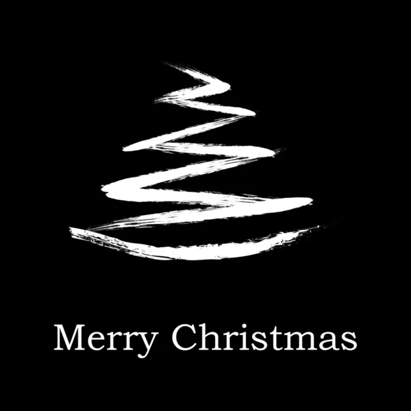 Abstrakter Weihnachtsbaum auf schwarzem Hintergrund — Stockvektor