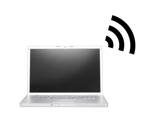 Laptop with wifi — Stock Photo, Image