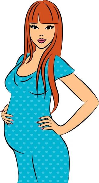 Krásná těhotná žena. — Stockový vektor