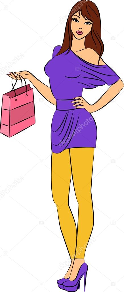 Beautiful fashion shopping girl