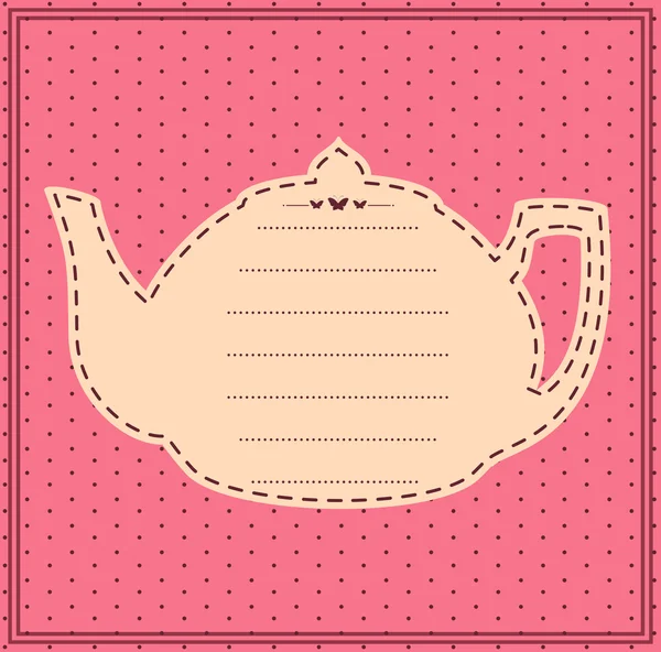 Vintage tatlı çay potu. vektör — Stok Vektör