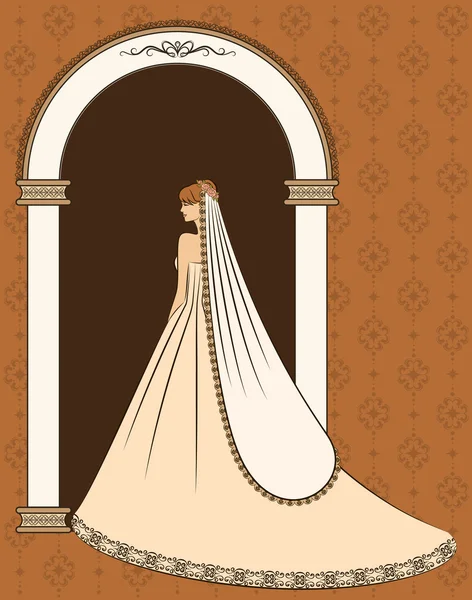 Ilustración de novia hermosa — Vector de stock