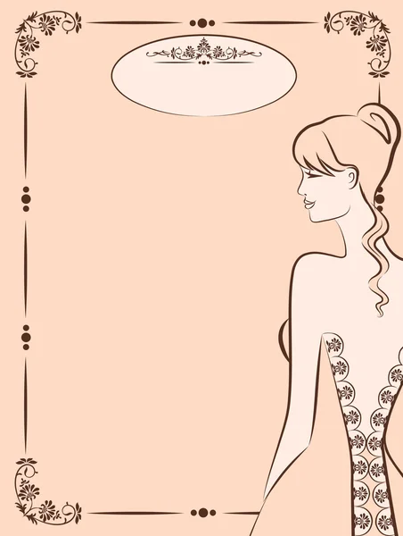 Illustrazione di bella sposa — Vettoriale Stock
