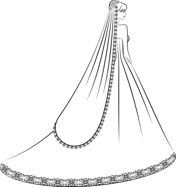 Vector illustratie van mooie bruid — Stockvector