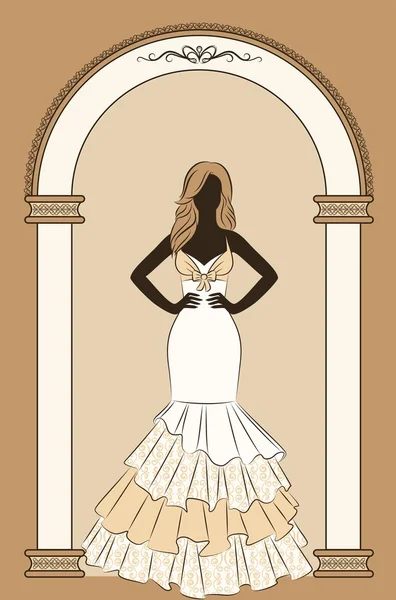 Vektorillustration der Schönen Braut — Stockvektor
