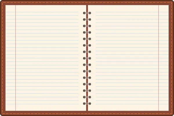 Páginas de papel de cuaderno gobernado. Vector — Vector de stock