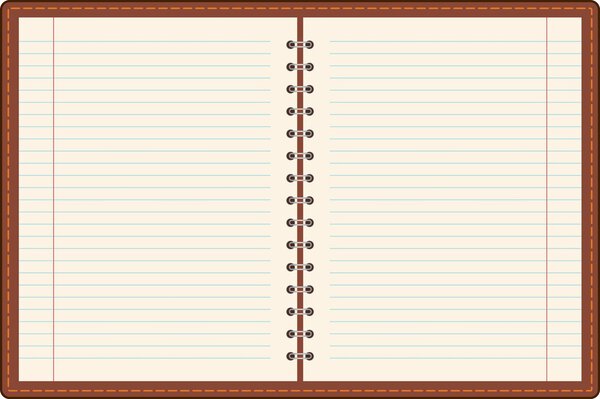 Pages of ruled notebook paper. Vector