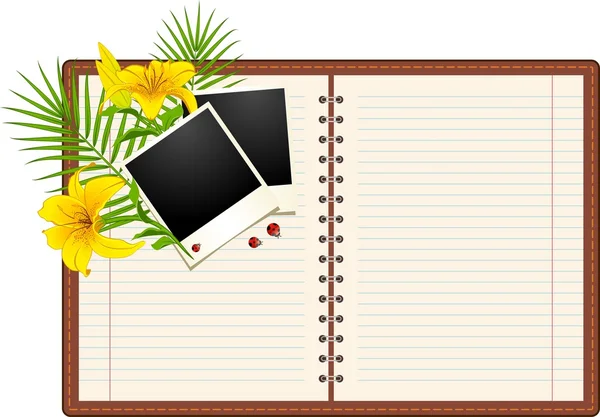 Photo frames and notepad. Vector — Stock Vector