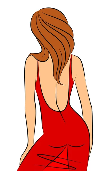 Sexy ženy v červené barvě. vektor — Stockový vektor