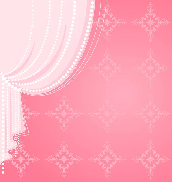 Pink curtain — Stock Vector