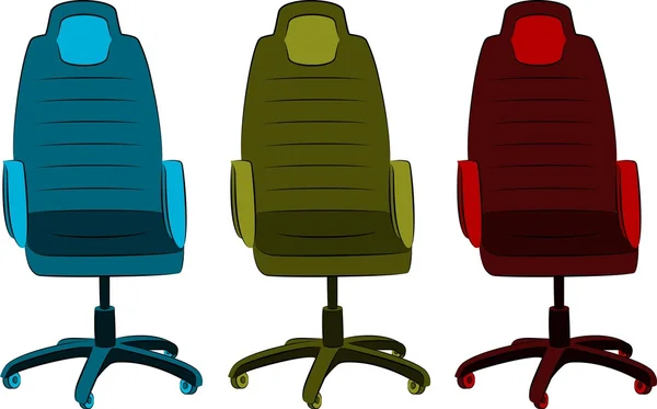 La silla de oficina de cuero de imitación — Vector de stock