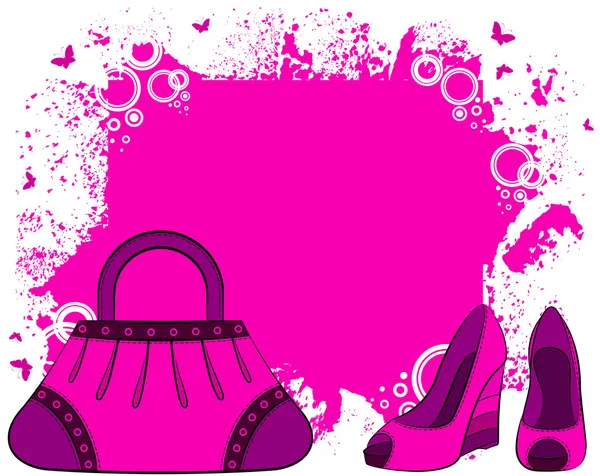 Cartoon femme sac et chaussures . — Image vectorielle
