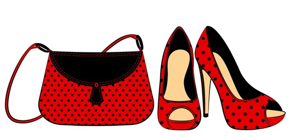 Cartoon femme sac et chaussures . — Image vectorielle