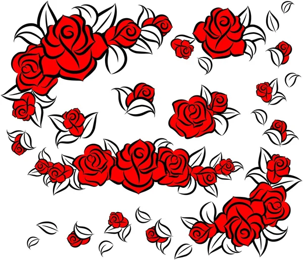 Bakgrund med vackra rosor. — Stock vektor