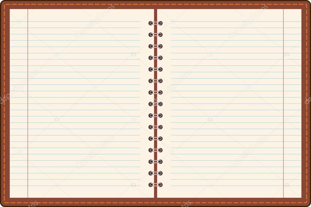 Pages of ruled notebook paper. Vector