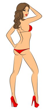 Silhouette of beautiful sexy women clipart