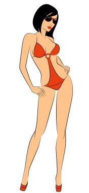 Silhouette of beautiful sexy women clipart