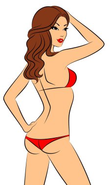 Silhouette of beautiful sexy women clipart