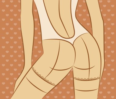 Silhouette of beautiful sexy woman clipart