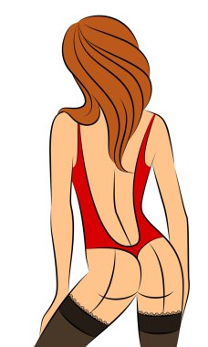 Silhouette of beautiful sexy woman clipart