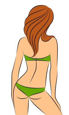 Silhouette of beautiful sexy woman clipart