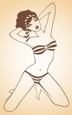 Silhouette of beautiful sexy woman clipart