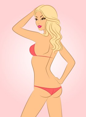 Silhouette of beautiful sexy woman clipart