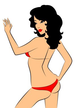 Silhouette of beautiful womanish body. clipart