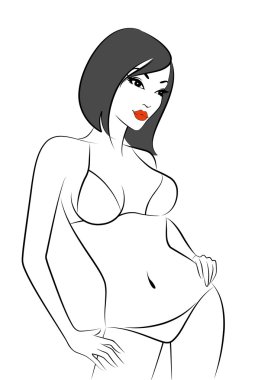 Silhouette of beautiful sexy woman clipart