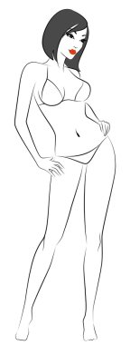 Silhouette of beautiful sexy woman clipart